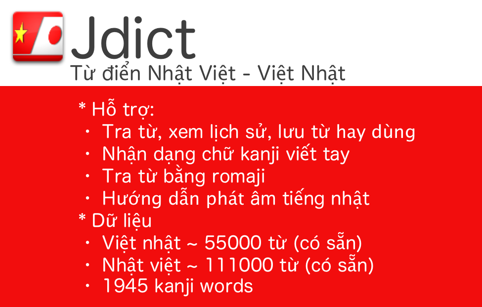 Ứng dụng tra từ điển tiếng Nhật trên điện thoại